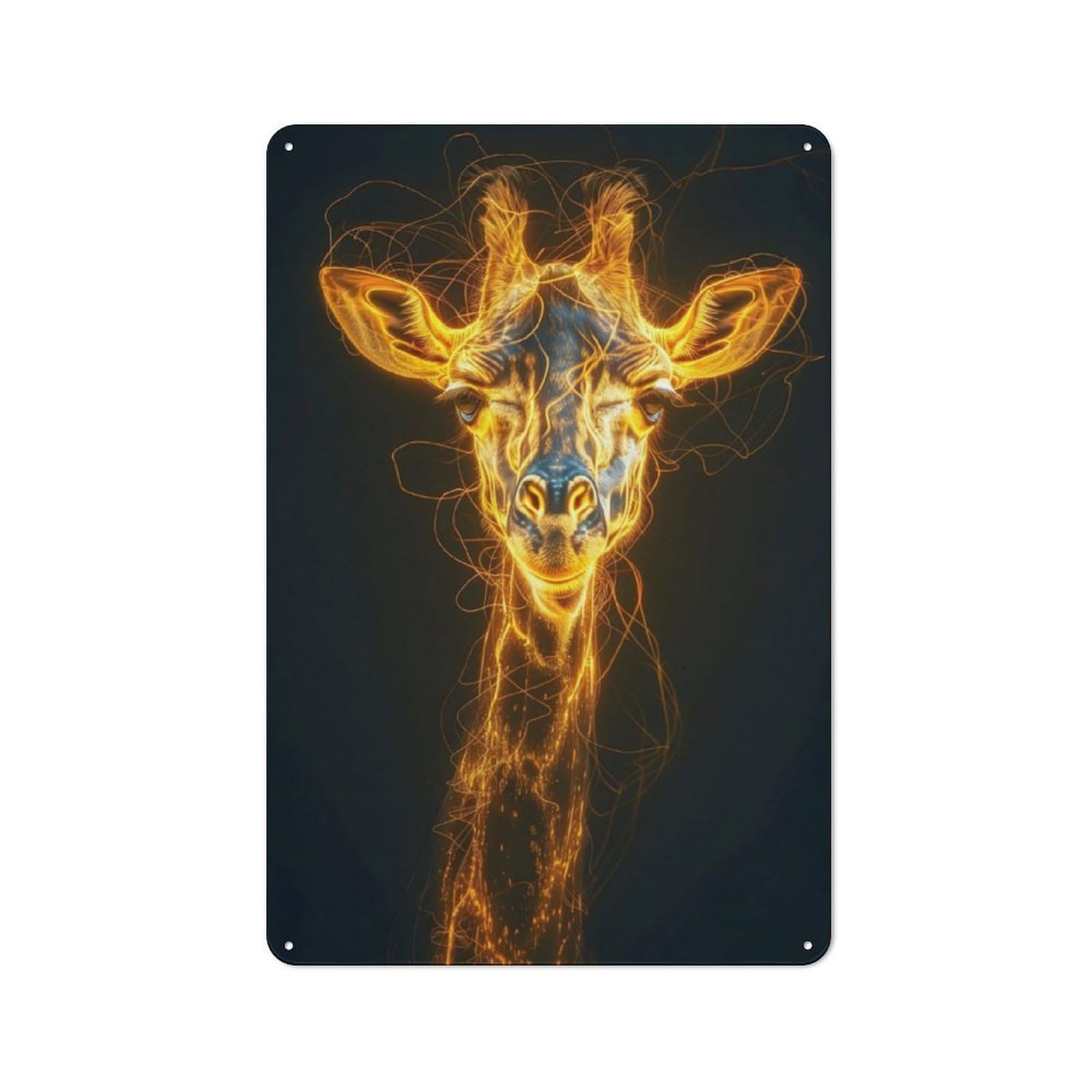 Junmoney Radiant Giraffe Metal Sign 30X20cm With For Hallway Wall, Vintage Decor, For Garage, Workshop And Man Cave Decoration