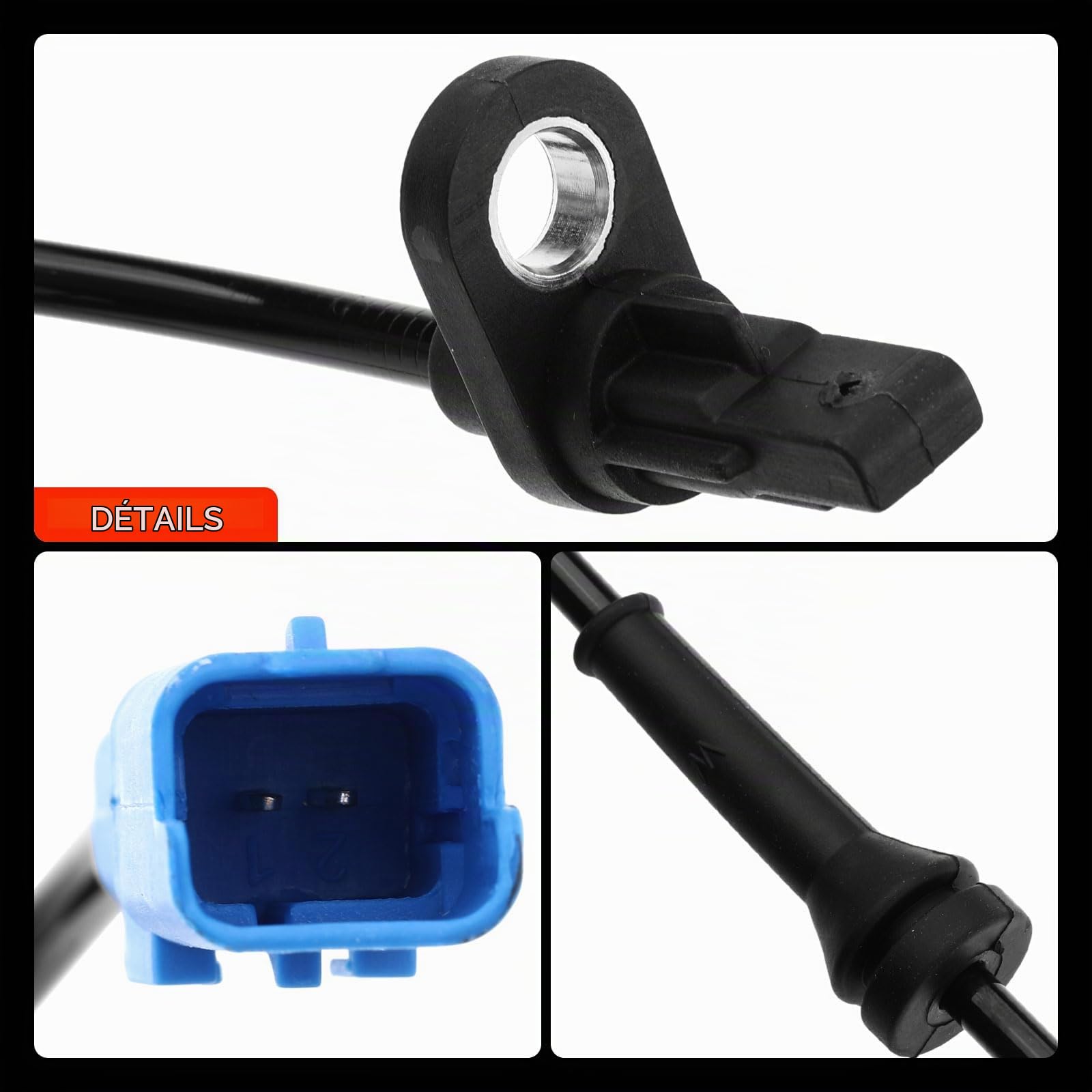 Frankberg Capteur de vitesse de roue ABS arrière gauche droite 106324 | Compatible avec: C3 Box/Hatchback SC, C3 II SC, C3 I FC FN, DS3 Cabriolet, DS3 SA
