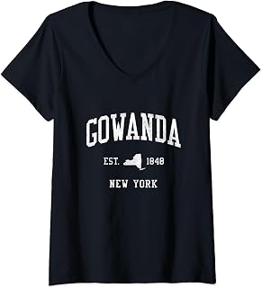 Gowanda NY Vintage Athletic Sports JS01 V-Neck T-Shirt