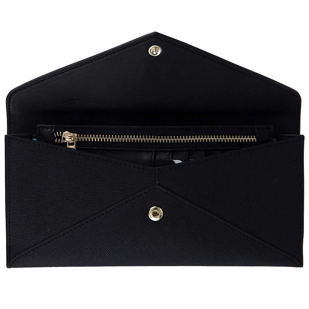 YBONNE Women's Long Wallet RFID Blocking Envelope Purse, Made of Saffiano Leather