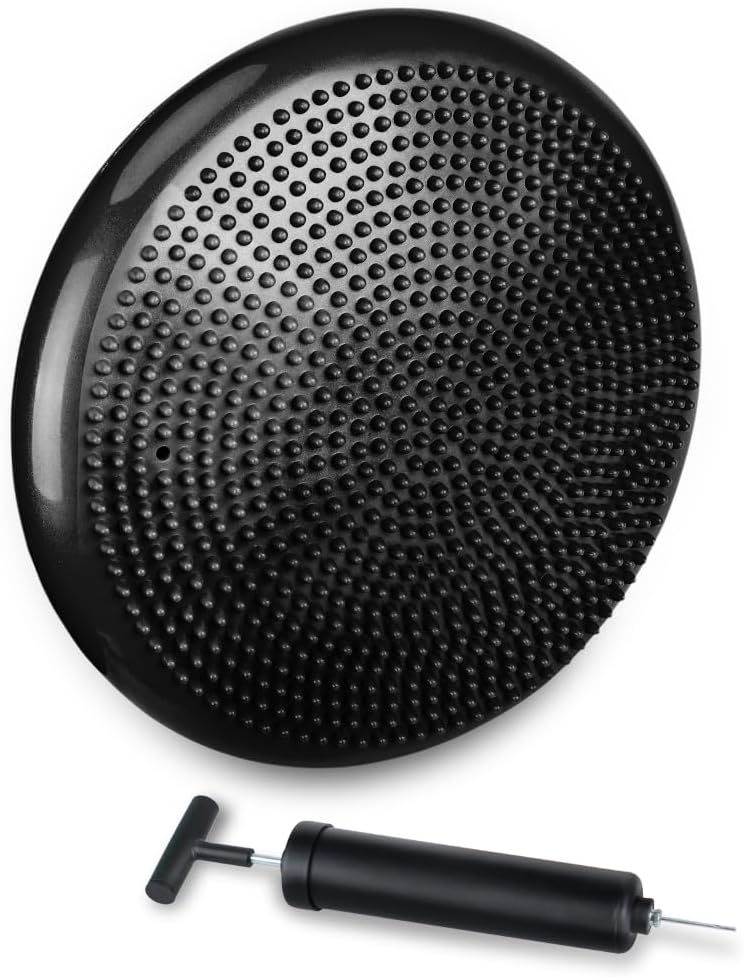 JBM 13″ Inflated Stability Wobble Cushion Balance Stability Disc with Pump – Support up to 770lb