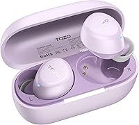 Vista 13 de TOZO Auriculares inalámbricos A1 Bluetooth 5.3 de peso ligero en el oído IPX5 Auriculares impermeables 2 micrófonos para llamadas AI, auriculares