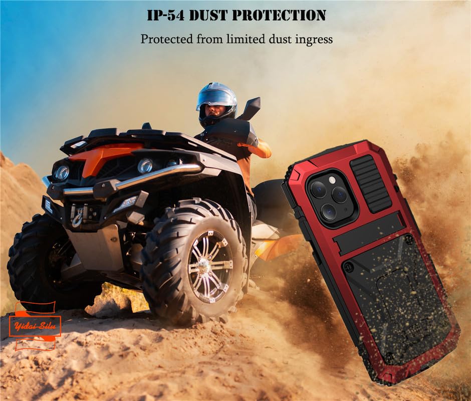 Funda para iPhone 17 Outdoor Funda 【IP-54 Zert. Resistente al agua, protección 360°】 Funda militar blindada 2 m resistente a los golpes funda de teléfono móvil para iPhone 17 – Rojo