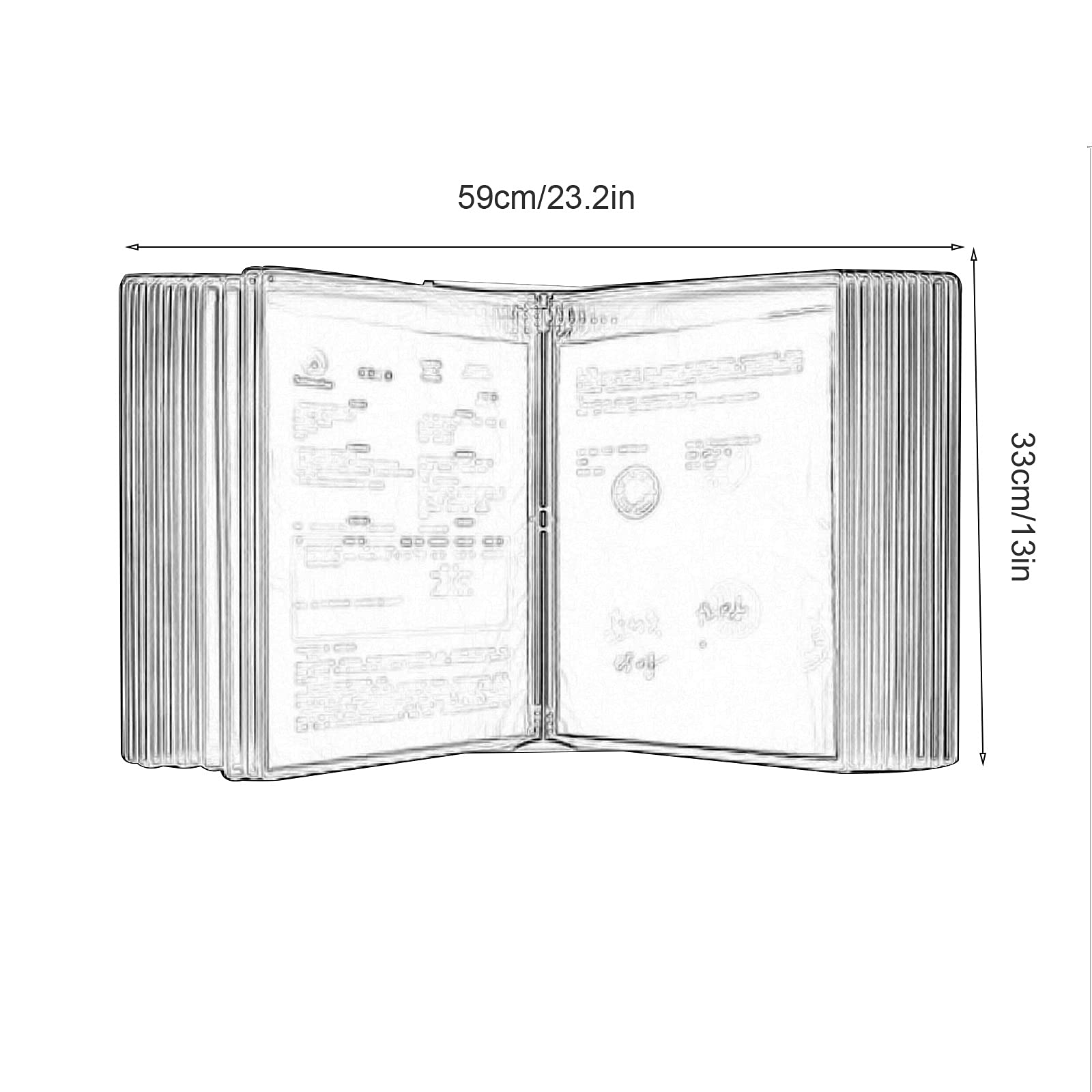 Magnetyczny, składany uchwyt na dokumenty do montażu na ścianie, stojak na biurko, dwustronny panel 20, wyświetlacz formatu A4 – wielokolorowy, B
