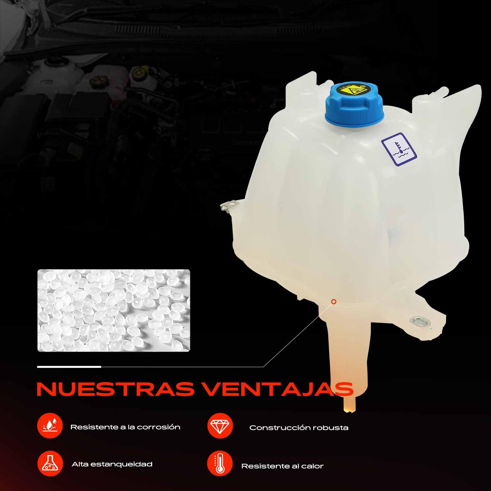 Frankberg Depósito de compensación Refrigerante Compatible con Ducato Furgoneta 250 3.0L Ducato Furgoneta 250 2.2L Ducato Bus 250 2.3L Boxer Bus 2.2L Jumper Bus 2.2L Replace# 1340758080