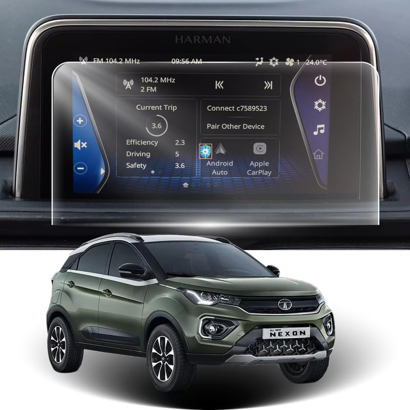 Image of Car Screen Protector for Tata Nexon |2020 - Running| - 7 Inch, Anti-Scratch, Easy Installation, Clear Touchscreen Guard, Infotainment System Protection (Not a Tempered Glass)