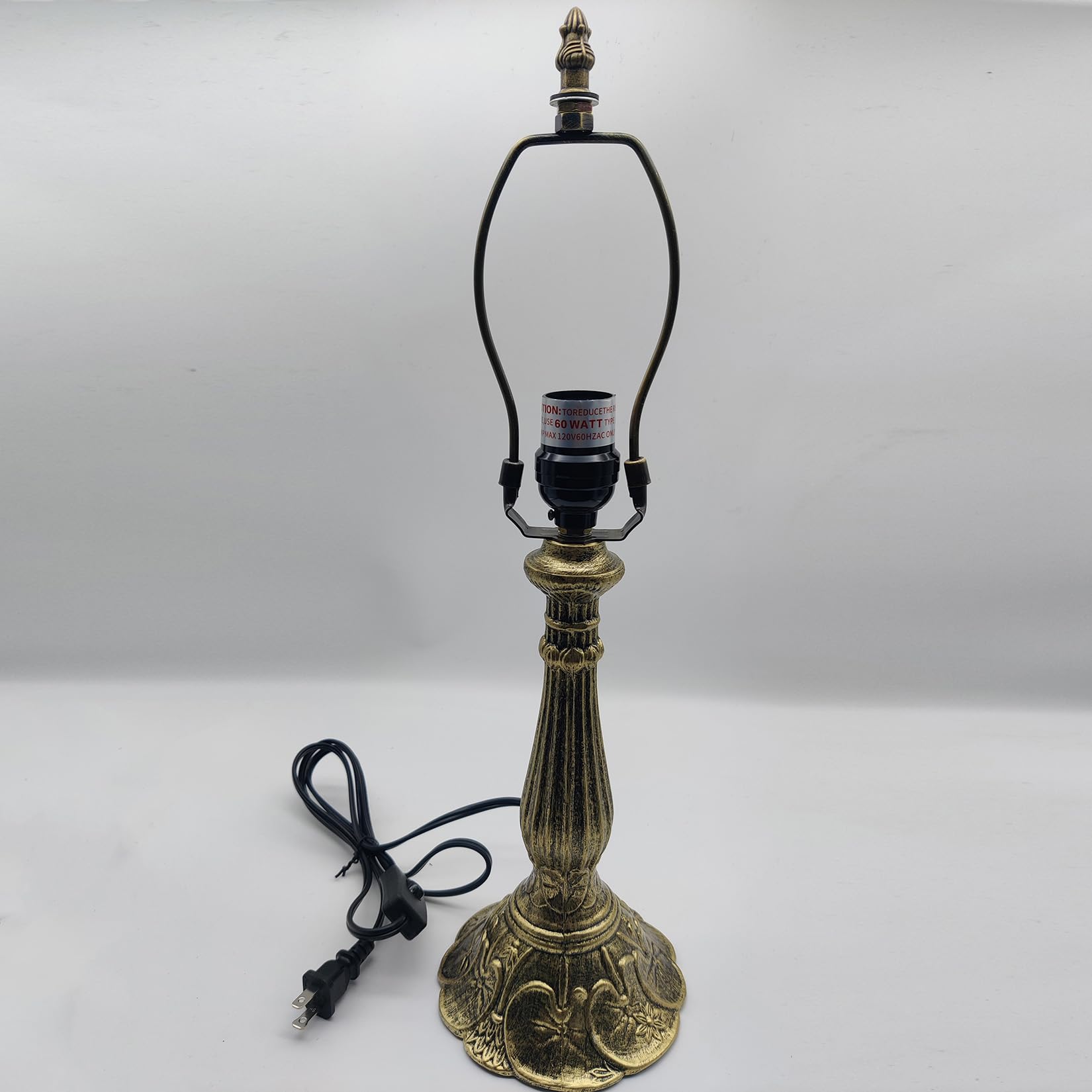 BOTOWI Tiffany-Stil Tischlampe Basis Ersatz nur Lampenfuß aus Aluminiumlegierung ohne Schirm 18" Höhe Lampenfuß-Ersatz Passend für 12 Zoll Tiffany Style Stained Glass Lampenschirme