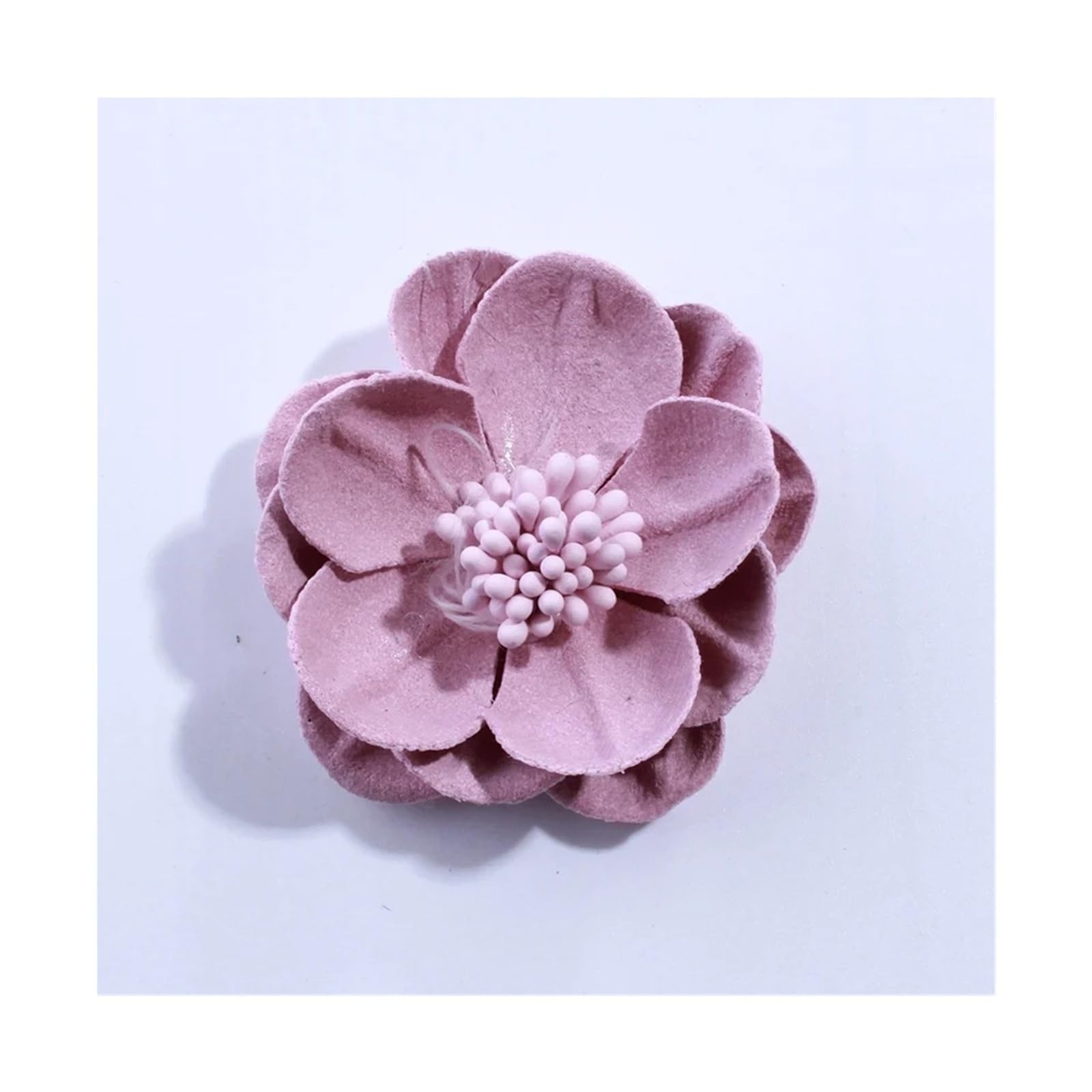 KiddiBubzi 10PCS 5CM Artificial Felt Fabric Flowers With Stamen For Wedding Invitation Chic Fake Flower For Home Dress Decoration(Lt Pink)