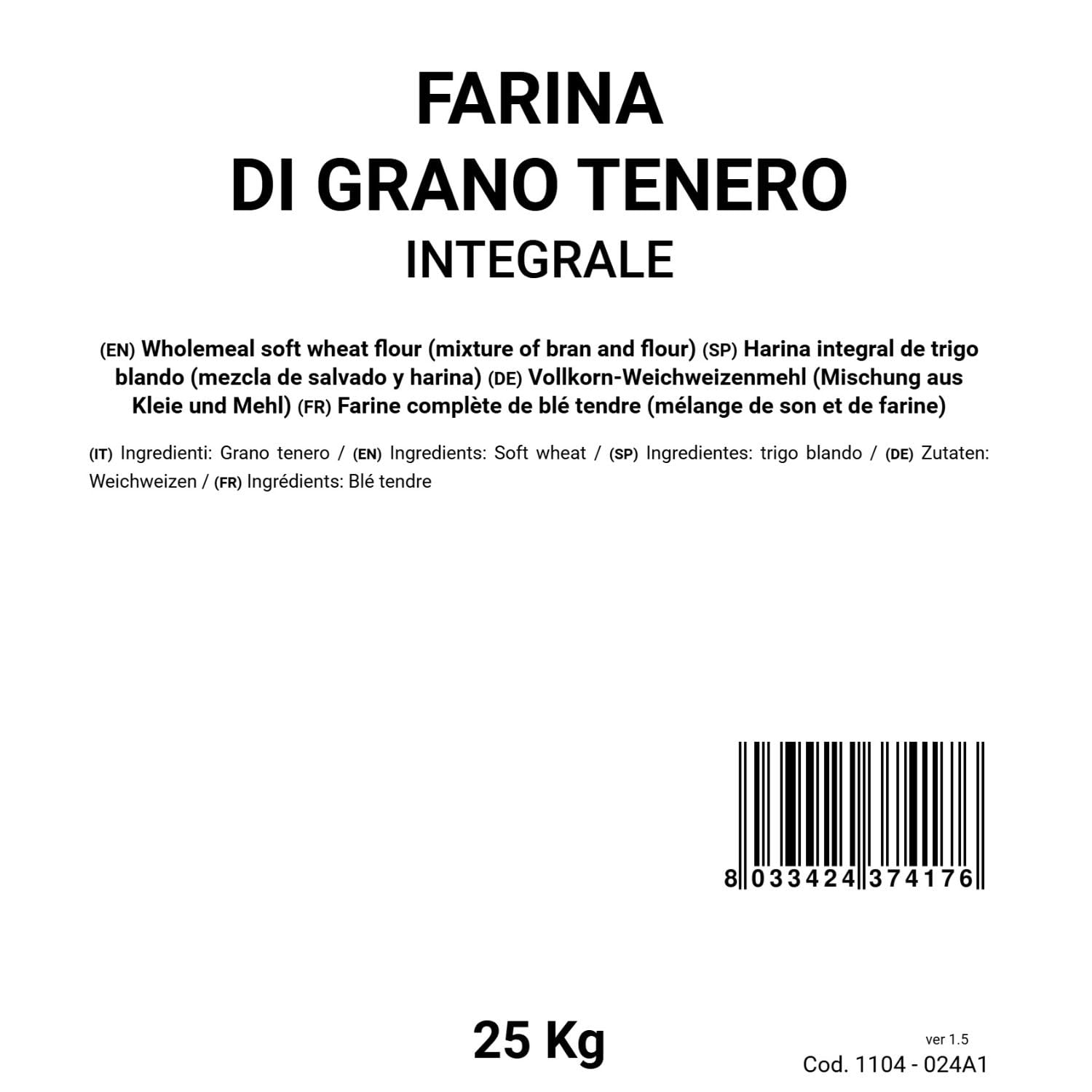 Harina integral (mezcla de salvado y harina) 25kg