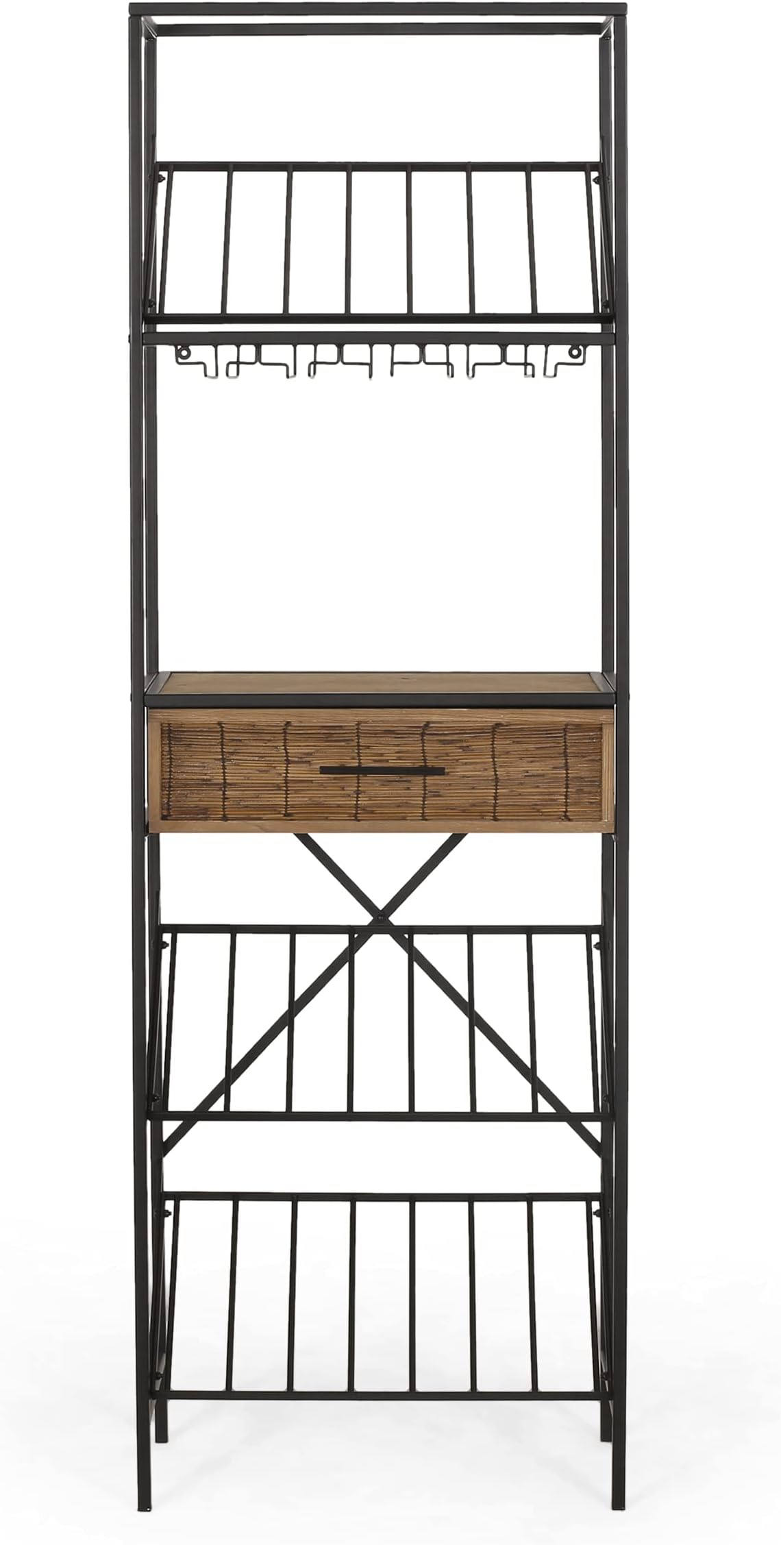Christopher Knight Home Boster Wine Rack, Black + Natural