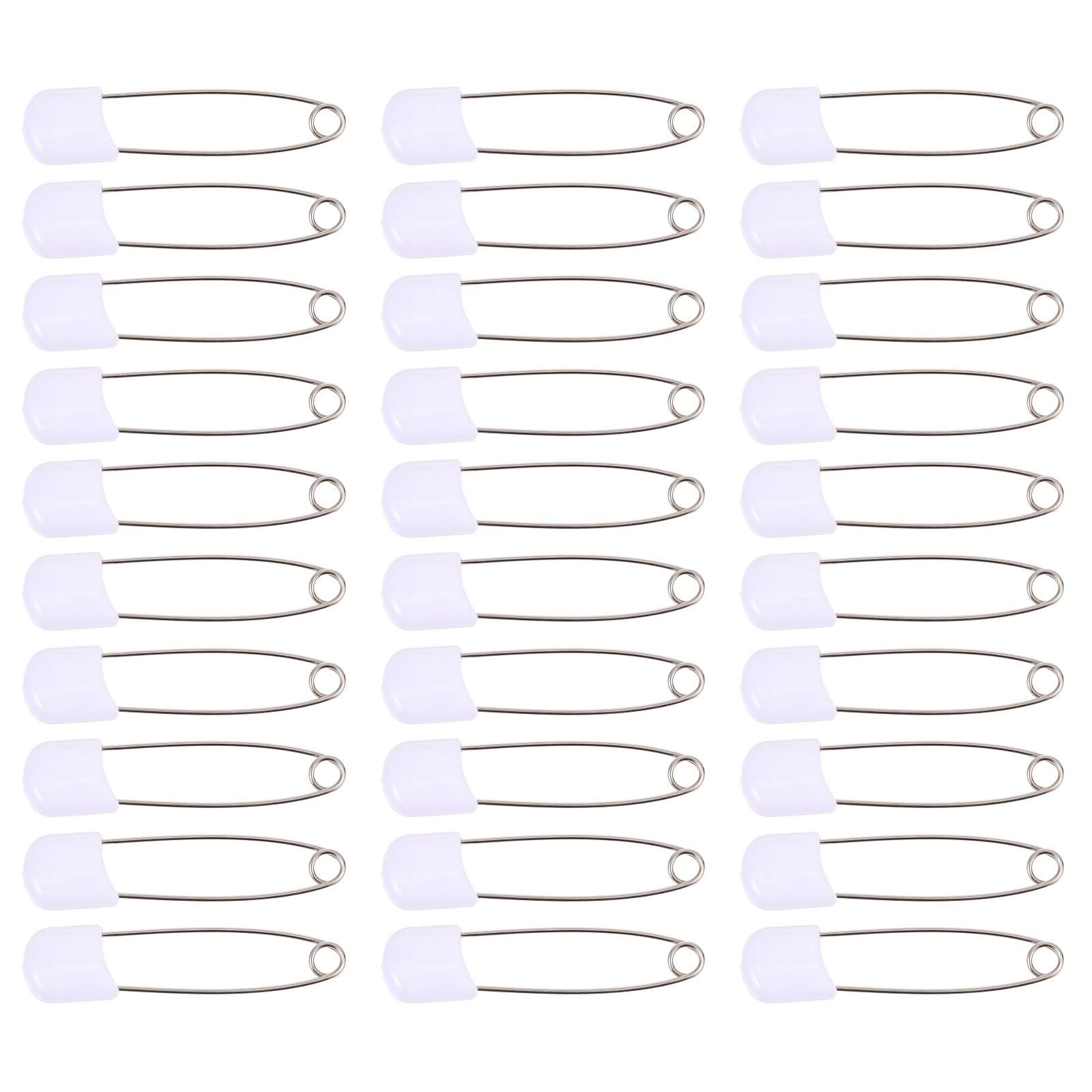 VILLCASE 50pcs Diaper Pins, 2.2 Inch Safety Pins, Plastic Head Cloth Diaper Pins with Locking Closures, Stainless Steel Baby Cloth Diaper Nappy Pins for Clothes Blanket Sewing Crafts