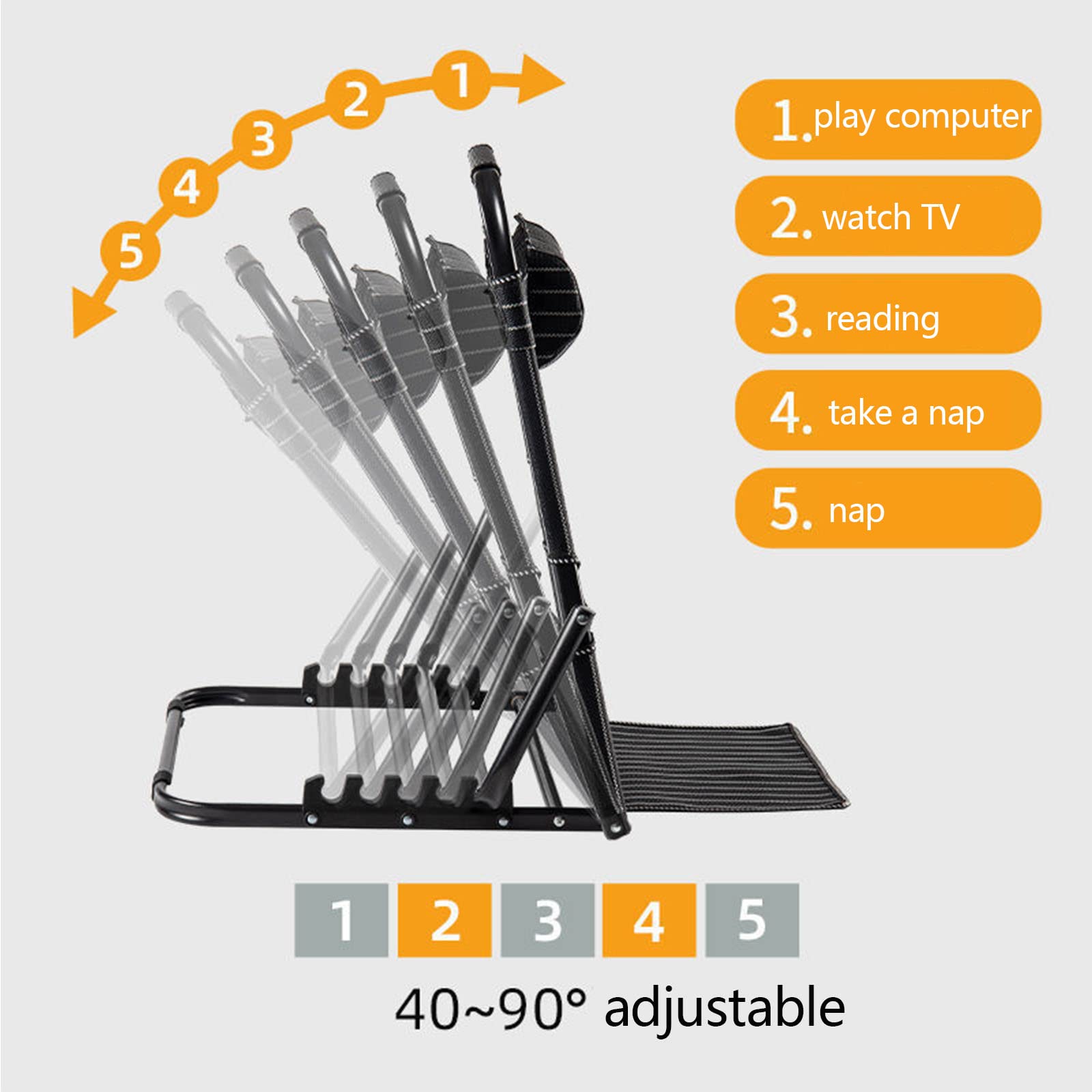 Respaldo de la Cama para discapacitados Recuperación de fracturas Respaldo Ajustable Plegable para Ancianos, Ayuda para Incorporarse de la Cama, Ideal para Leer, Comer y Ver TV,A