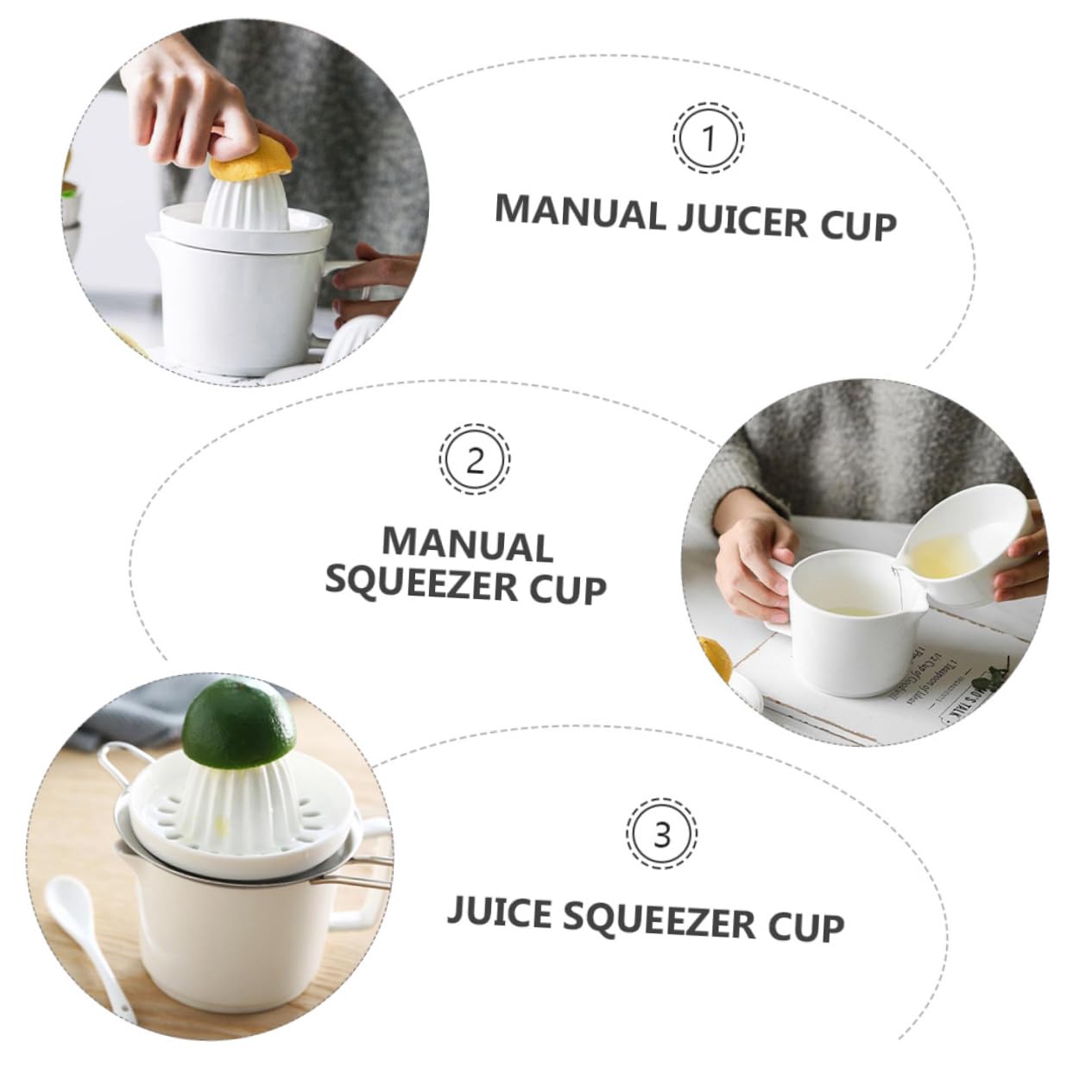 Spremiagrumi Manuale in Ceramica Bianco 1 Pezzo per Frutta