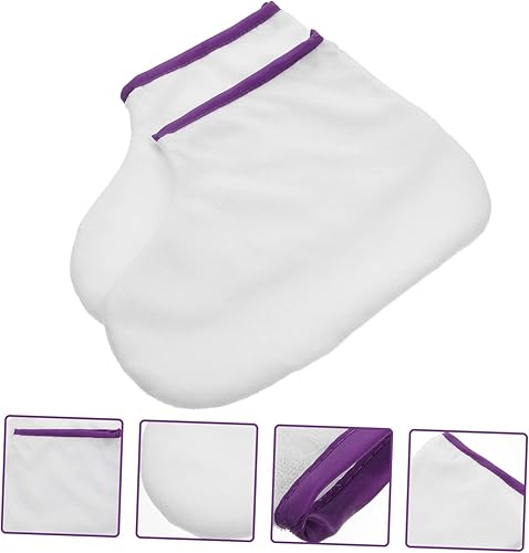 Miniatura 7 de 1 par de botines de cera de parafina, cera de parafina, cubierta de calentamiento de pies, botines encerados para el cuidado de los pies, calcetines