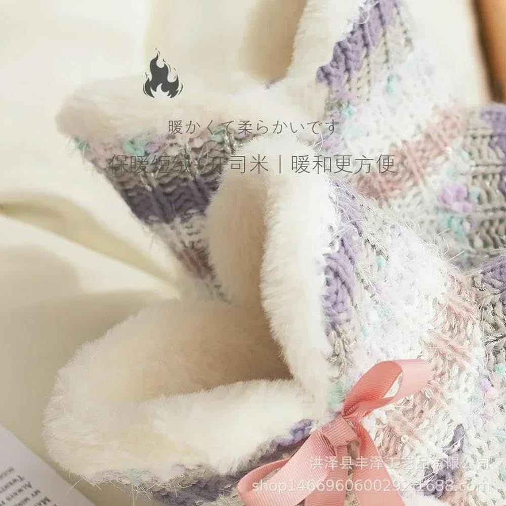 GLDFW - Pantuflas para mujer, de punto de felpa, para casa, para interiores y exteriores