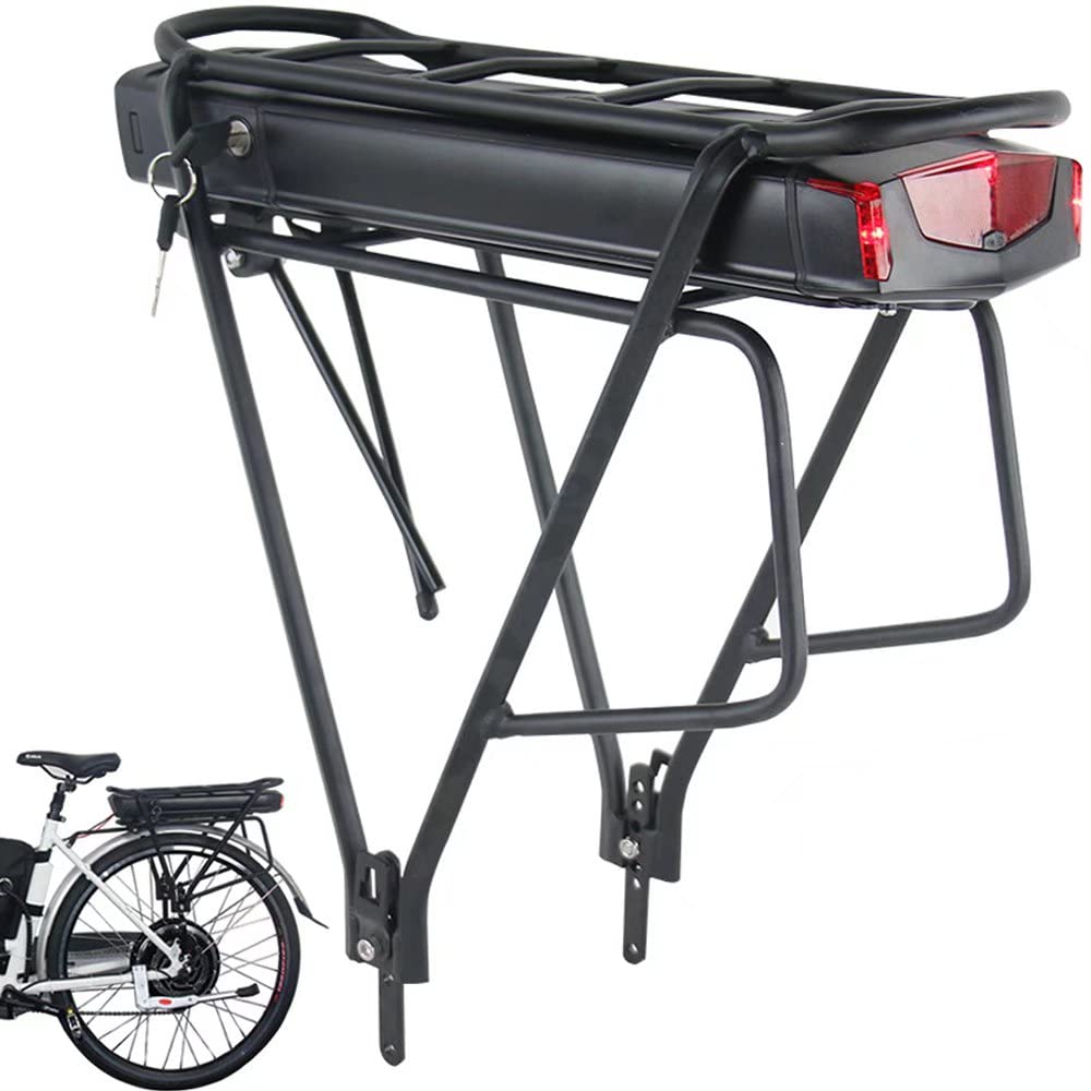 (1-7 Days Delivery) Rear Rack EBike Battery with Taillight 36V 48V 52V 10AH 13AH 15AH 18AH 20AH Lith