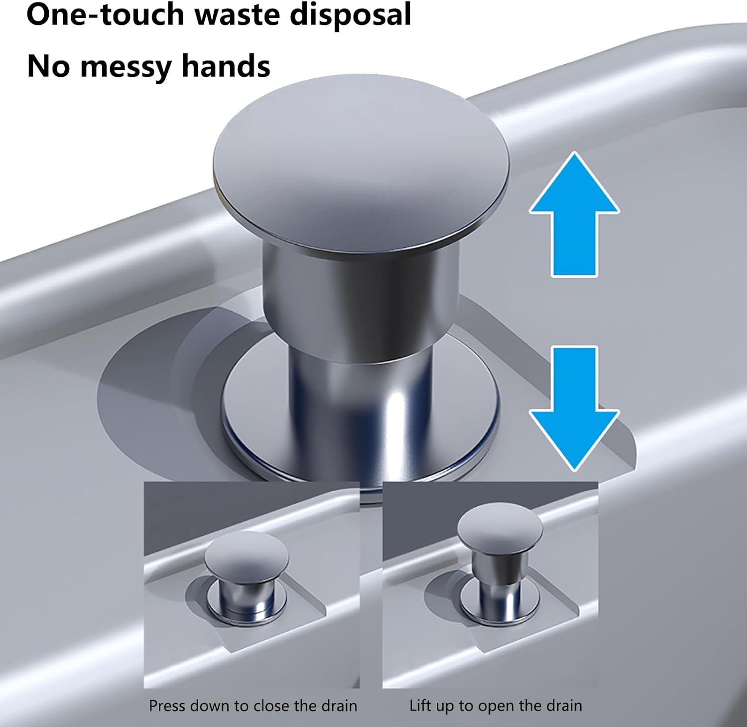 One-Touch Drain Utility Sink for Home Laundry - Perfect for Laundry Rooms, Basements, Gas Areas & Mop Pools - Durable, Space-Saving Design