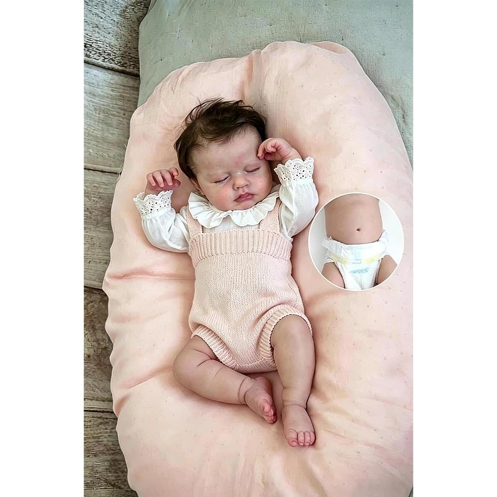 Zero pam Reborn Baby Mädchen,50 cm- Babypuppen Lebensecht,Reborn Puppe | Echte Babypuppe Das Echte Leben Puppen Die Aussehen Wie Echte Babys Schlafende Neugeborene