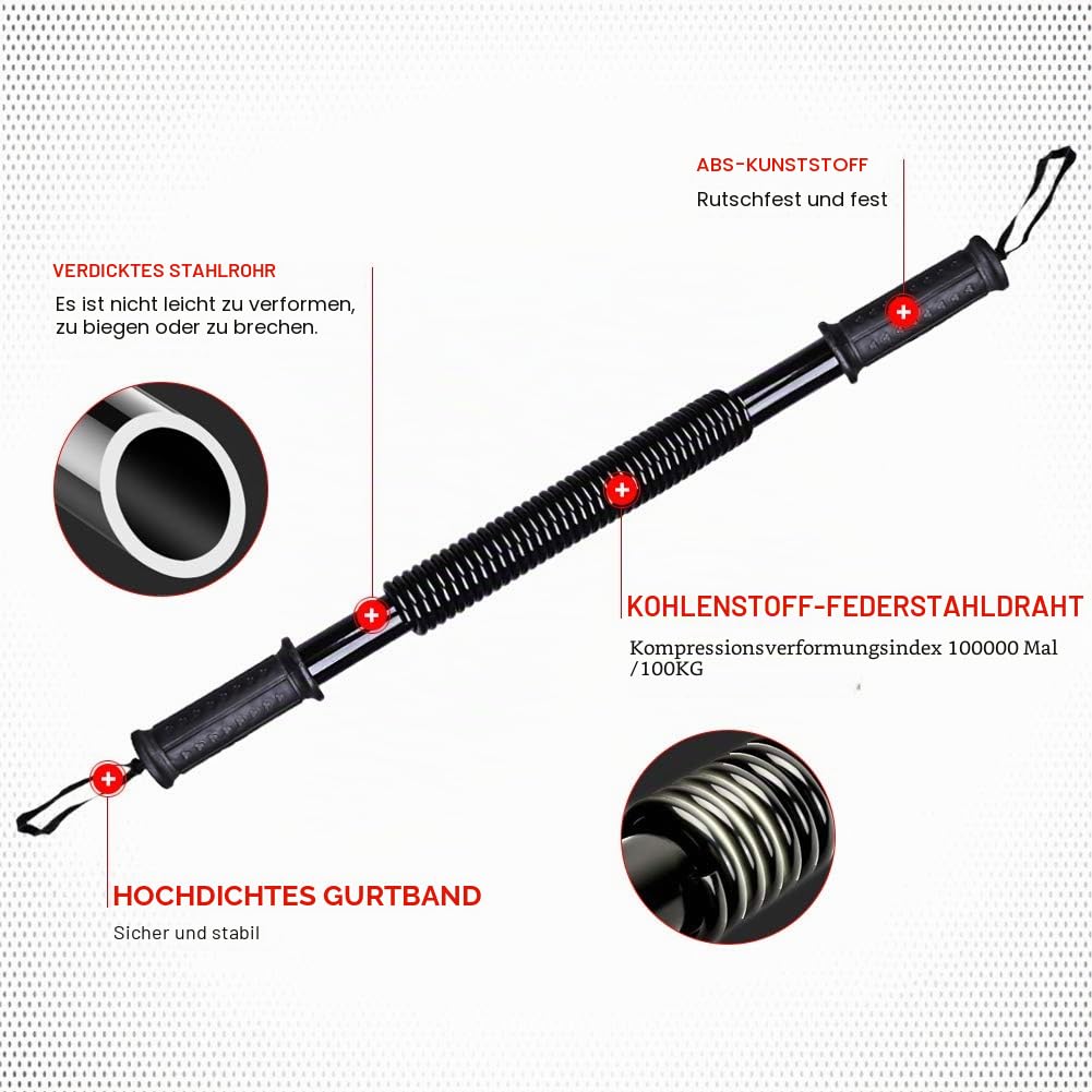 DOBEN Profi Königsfeder Biegehantel für Krafttraining Fitness Biegehantel 20kg, 30kg, 40kg, 50kg, 60kg, Armtrainer Gerät