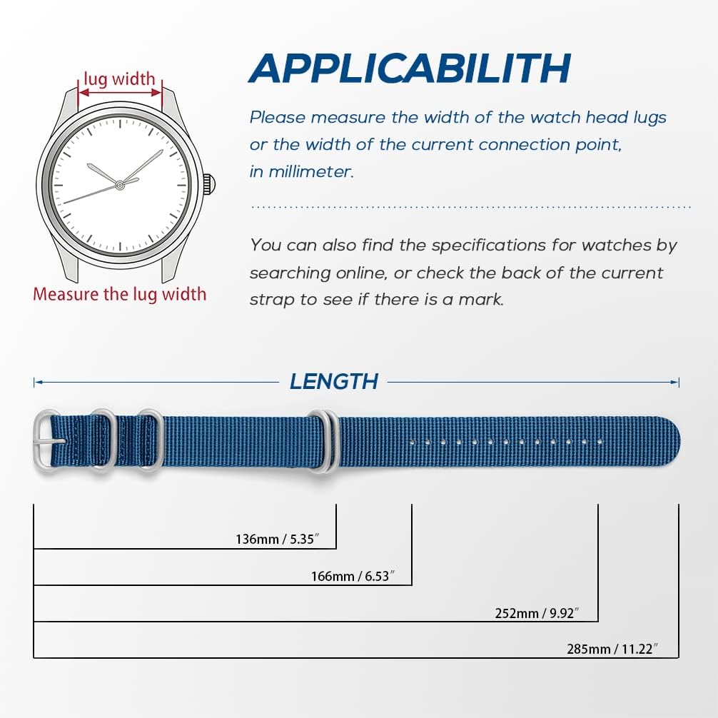 Watch Bands - Thick Premium Military Ballistic Nylon Style Strap With Heavy Silver Stainless Steel Buckle - Choice of Width - 18mm, 20mm, 22mm or 24mm - Image 6