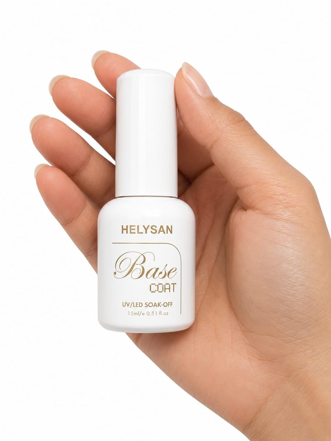 Base Coat Gel Nail Polish 15ml – Glossy Finish, Quick Dry UV/LED Soak-Off Base Gel, Long Lasting Chip Resistant Formula with Smooth One Stroke Application for Nail Art