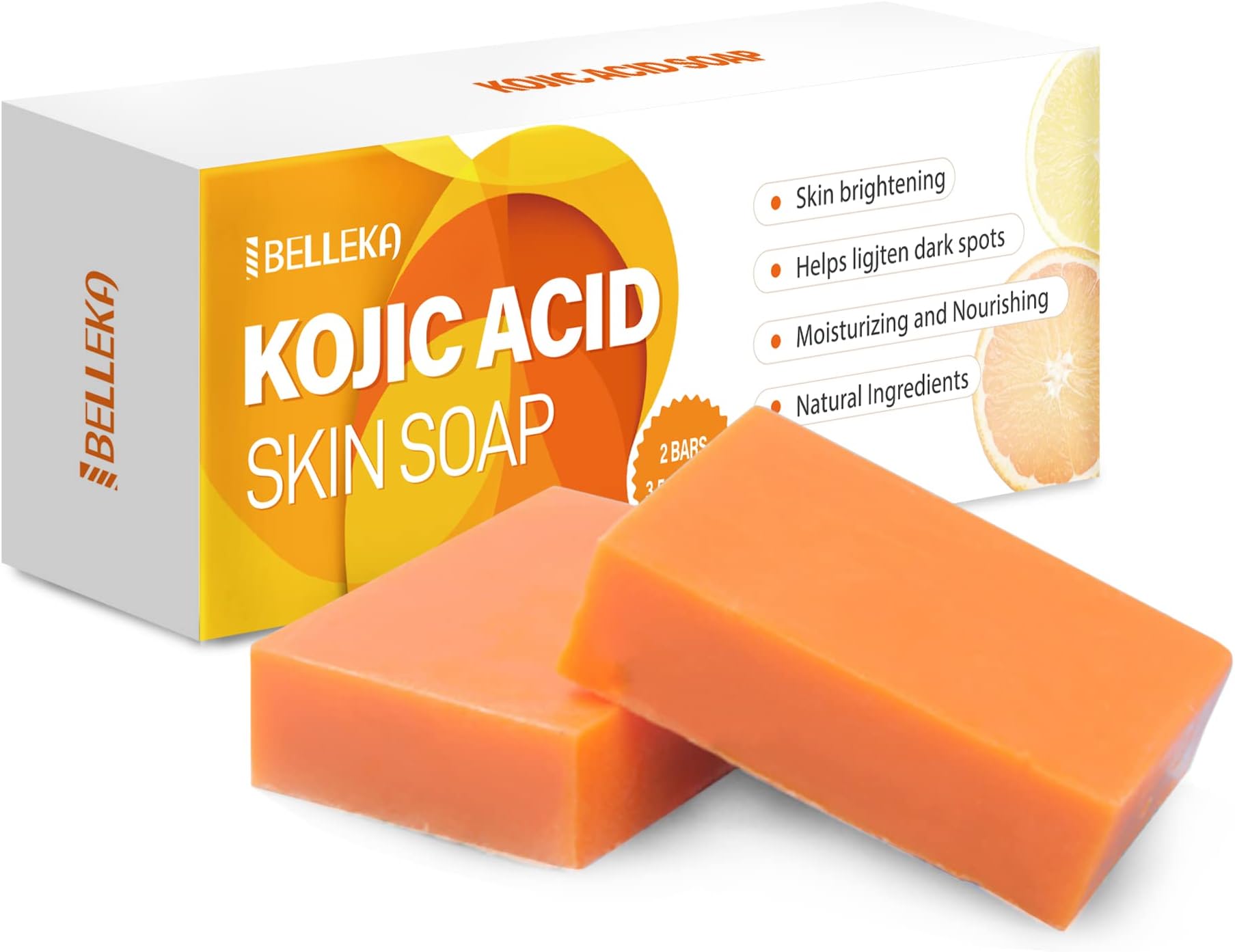 Kojic Acid Soap, Kojic Acid Soap Skin Lightening, Kojic Acid Soap for Hyperpigmentation, Even Skin Tone,2 Bars with Rich Kojic Acid, Vitamin C and Natural Ingredients, Excellent Gift Set for Friend and Family