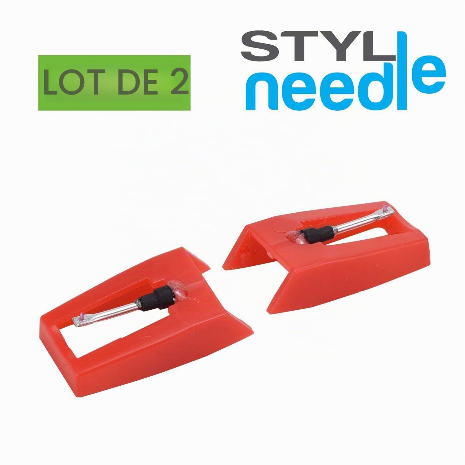 Pack de 2 Pointe de Lecture Pour Tourne Disques Crosley, Ion, Jensen, Bush et Teac