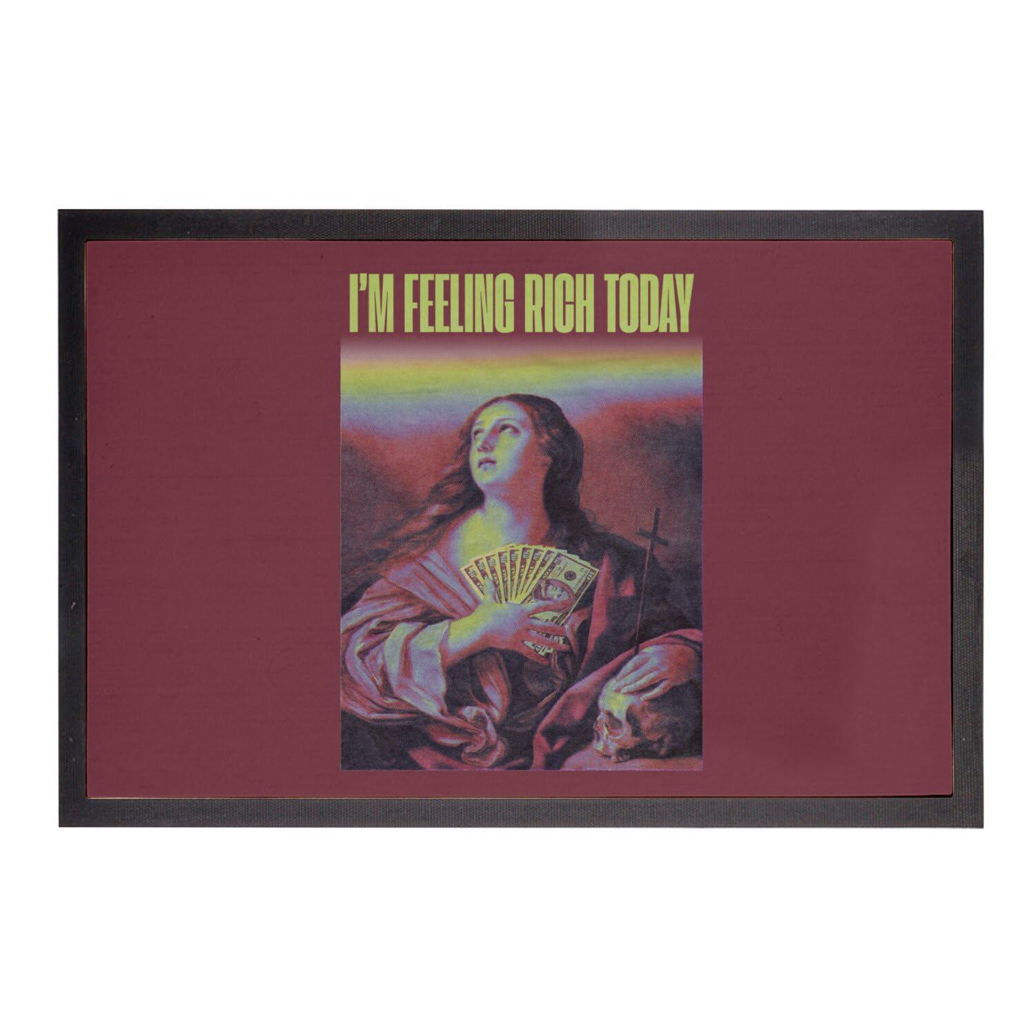 Paillasson rouge 75x50cm Fabulous tapis d'entrée avec illustration collage vintage humour