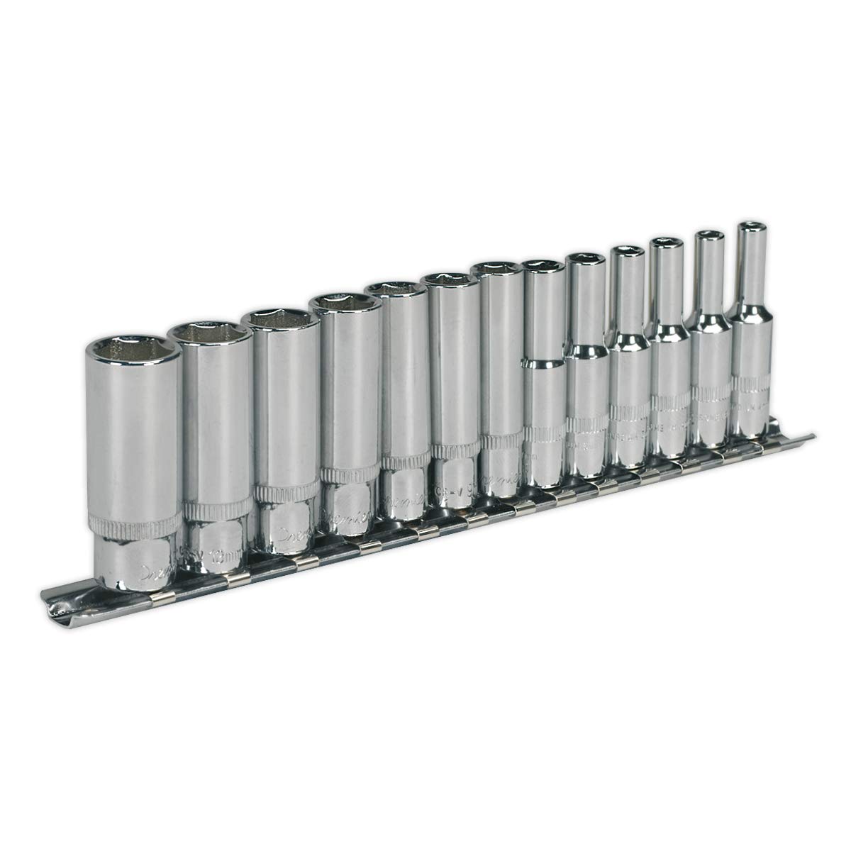 Sealey Socket Set 13Pc 1/4"Sq Drive Deep Walldrive® Metric
