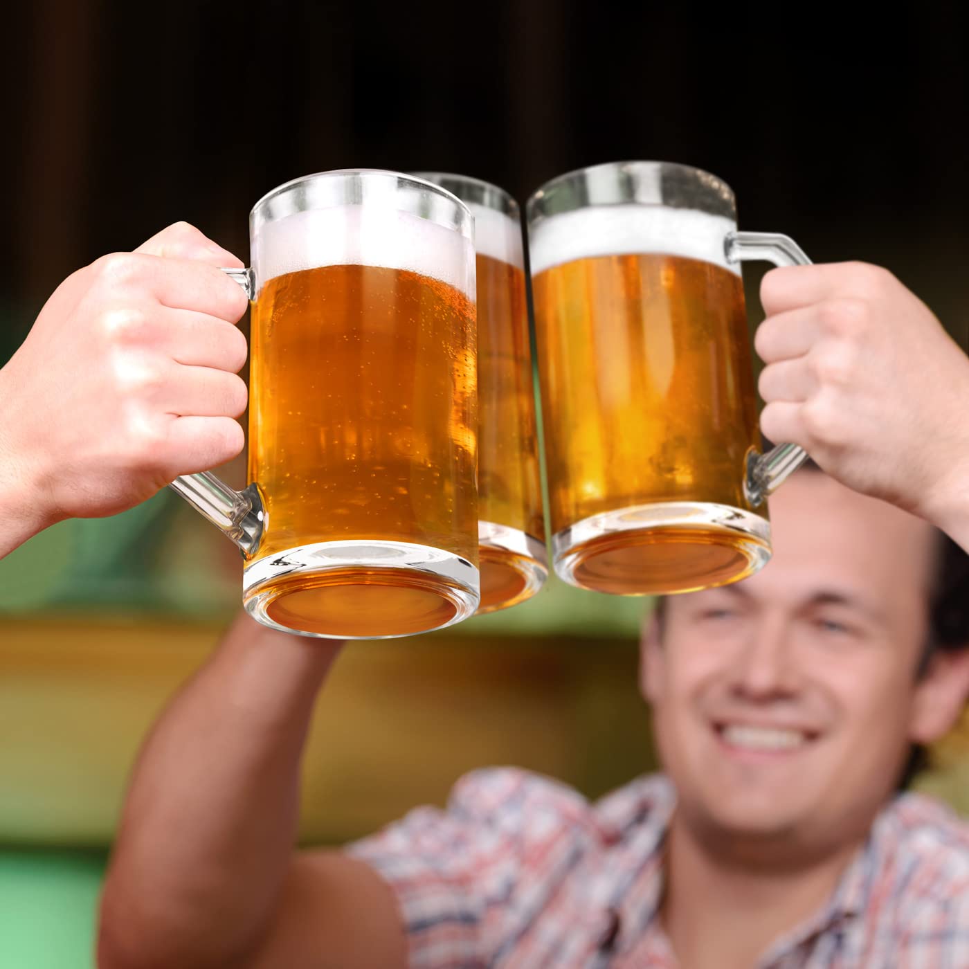Maverton Duży Kufel do Piwa 640 ml – Szklany, Klasyczny, Grube Szkło – Idealny Prezent dla Mężczyzny, na Urodziny, Dzień Ojca, Wieczór Kawalerski