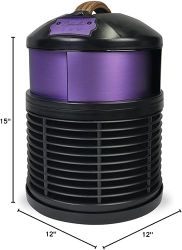 Miniatura 9 de Defender - Purificador de aire para el hogar, base negra con morado, 3 veces HEPA, aprobado por la FDA, probado en laboratorio, para habitaciones