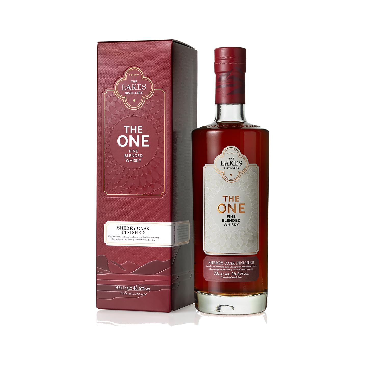 The One Sherry Cask Finished Whisky (1 x 70cl, 46.6% ABV) - The Lakes Distillery,W022UK