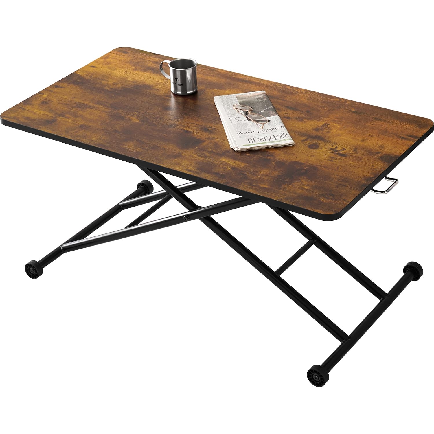 Amazon.co.jp: 萩原 昇降式 テーブル ローテーブル ヴィンテージ風