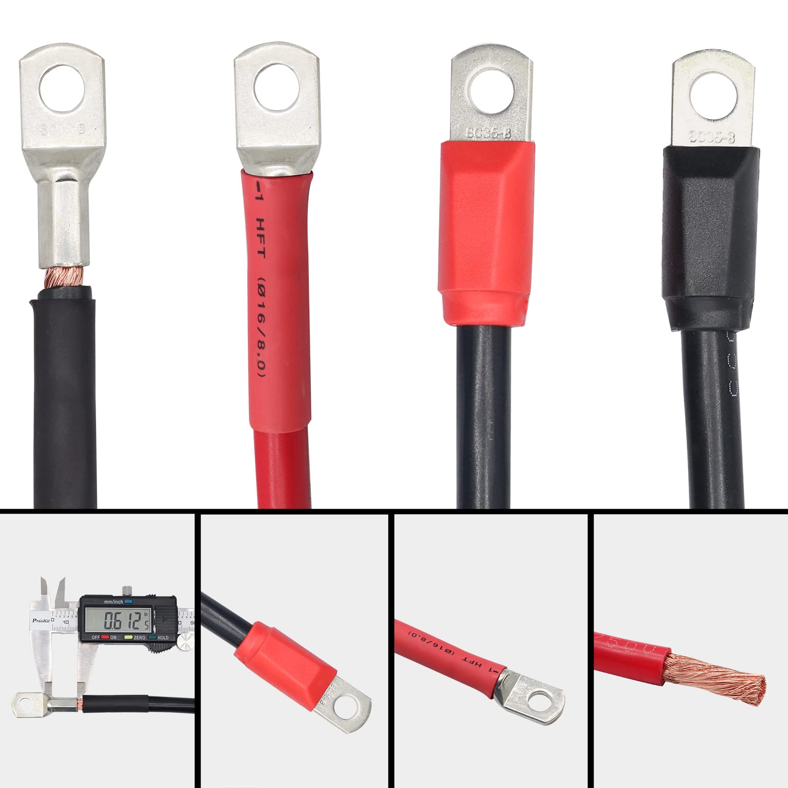 CLUBRALLY Golf Cart Heavy Duty Battery Cable 7 PCS Set 4 Gauge for 1994-up Club Car DS & Precedent 48Volt