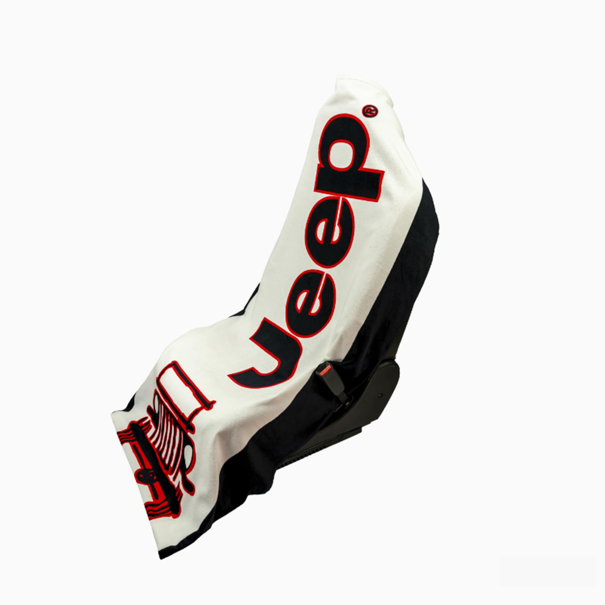 Seat Armour White/Black Jeep Seat Cover Towel2GO - Universal Fit Soft Machine Washable - Easy Install, Multipurpose Seat Cover