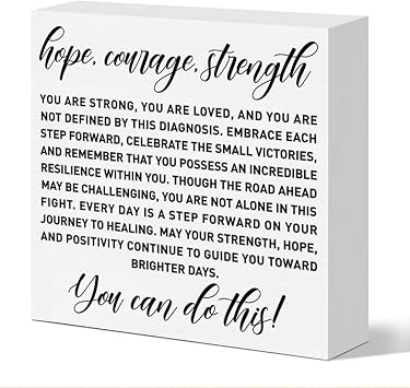 Encouragement Gifts for Women Men, Comforting Thoughtful Gifts for Breast Cancer Patients Thinking of You Gifts for Him Her Friend Uplifting Survivor Warrior Chemo Gift, Hope Courage Strength
