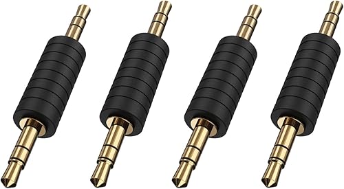 CableCreation Paquete de 4 conectores estéreo de 0.138in 18 a conector de audio macho a macho de 0.138in chapado en oro compatible con TaoTronics,