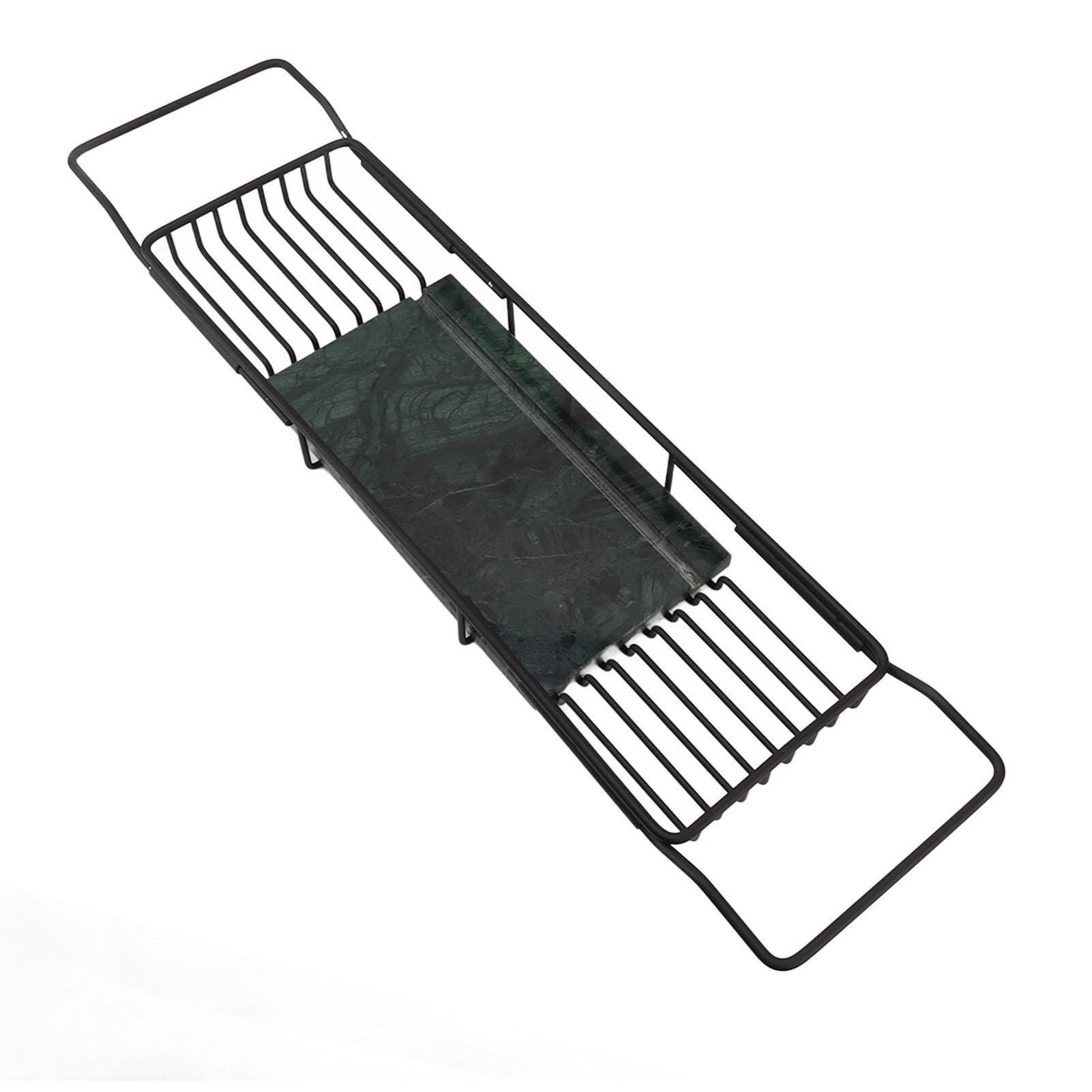 JKJZSALJ Over The Bathtub Shelf Rack - Bath Basin Table Tray For Shampoo & Essentials - Adjustable Wire Bathing Storage