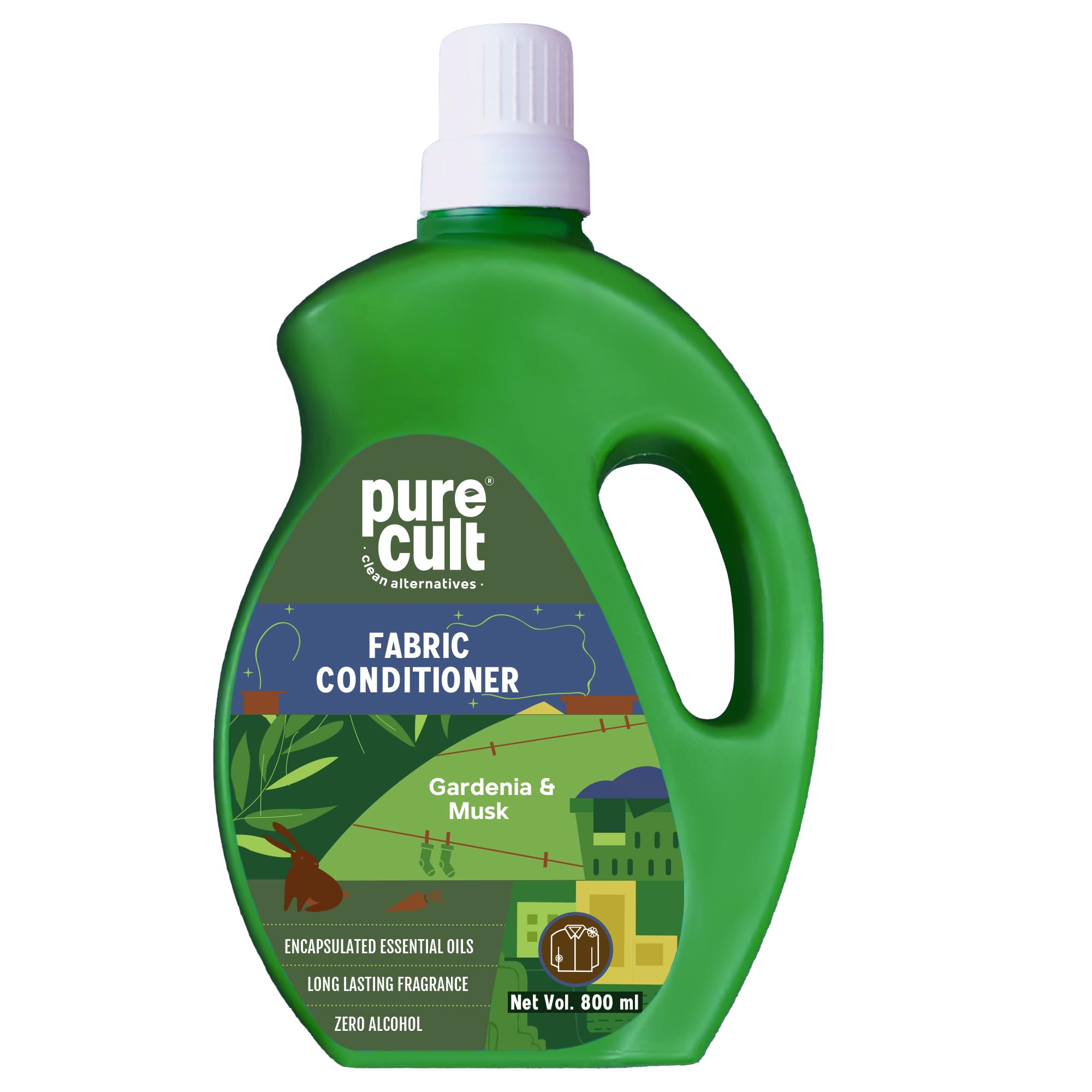 PureCult Plant-Based Fabric Conditioner (800 ml) | Conditions and Softens your Clothes | Use After Wash | Non-toxic, safe for baby clothes, woolens | Long lasting freshness | Gardenia & Musk (B0CJYJ242N) Amazon Price History, Amazon Price Tracker
