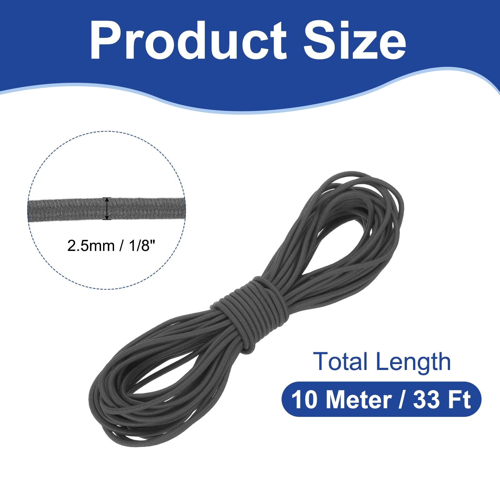PATIKIL 25mm x 10 Meters Elastic Bungee Cord - Image 2