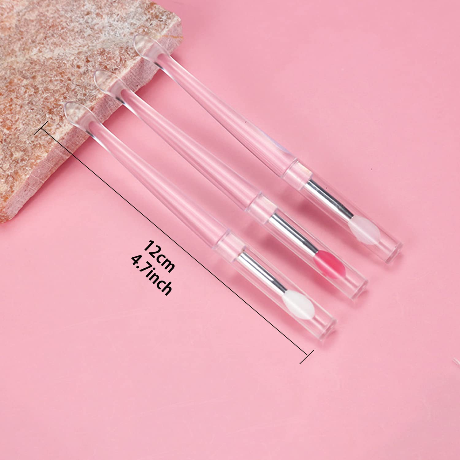 Mini spazzola per labbra con cappuccio, applicatore portatile in silicone riutilizzabile per rossetto, bacchette per lucidalabbra