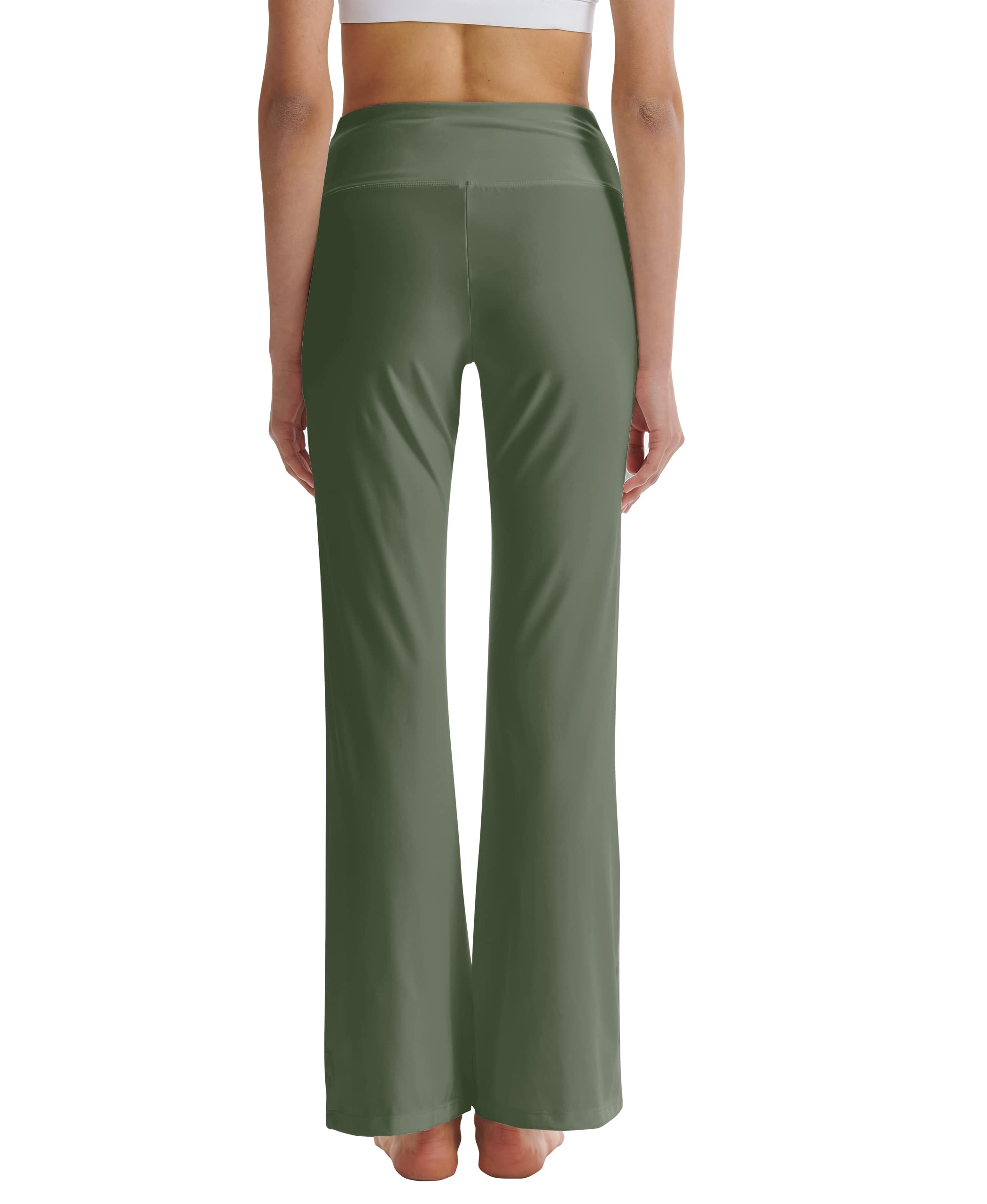 LaiEr Pantaloni da Yoga da Donna con Tasche a Vita Alta Svasata Bootleg Yoga Pantaloni da Allenamento con Tasche Laterali