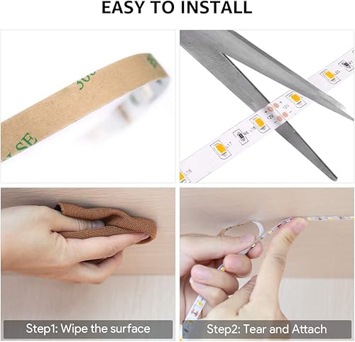Miniatura 8 de Lepro Paquete - 2 artículos tira de luz LED blanca sintonizable de 3000K-6000K, regulable de 16.4 pies y tira de luz LED de 3000 K, 16.4 pies