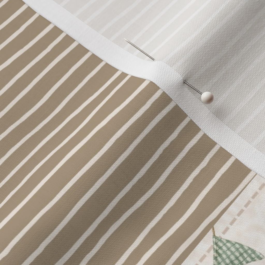 Spoonflower Fabric - Neutral Baby Cheater Quilt Beige Blocks Nursery Gender Wholecloth Printed on Petal Signature Cotton Fabric by The Yard - Sewing Quilting Apparel Crafts Decor