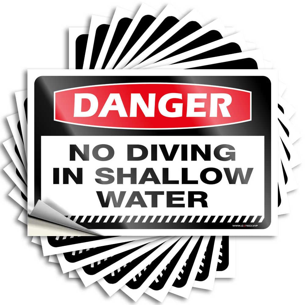 Bumper - Golden Accessory Danger No Diving in Shallow Water for Racing Hot(8X12CM)