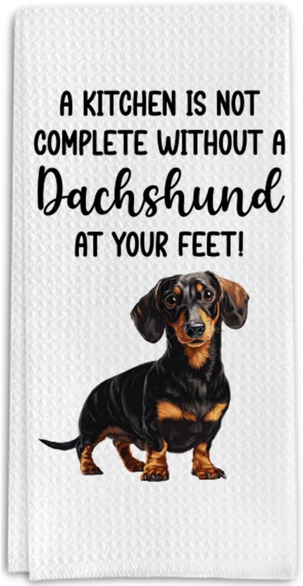 Dachshund Gifts Kitchen Towels for Wiener Dog Lover, Dog Gifts Decorative Towels for Bar Kitchen Bathroom