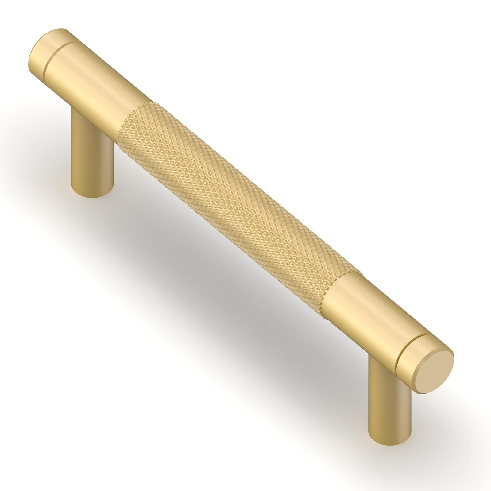 Asimerdeco 10 Pack Brushed Gold Knurled Cabinet Pulls 3.75 Inch(96mm) Kitchen Cabinet Handles Cabinet Hardware Drawer Pulls
