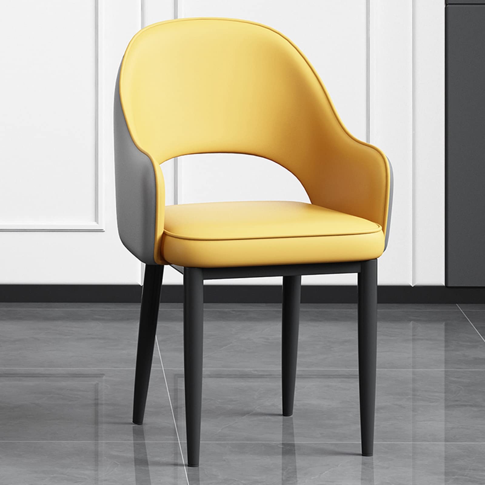Chaise en cuir moderne du milieu du siècle haut de gamme pour bureau et salon