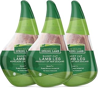 [Pack of 3] Halal New Zealand Spring Lamb Short Cut Leg – Bone-In, Grass...