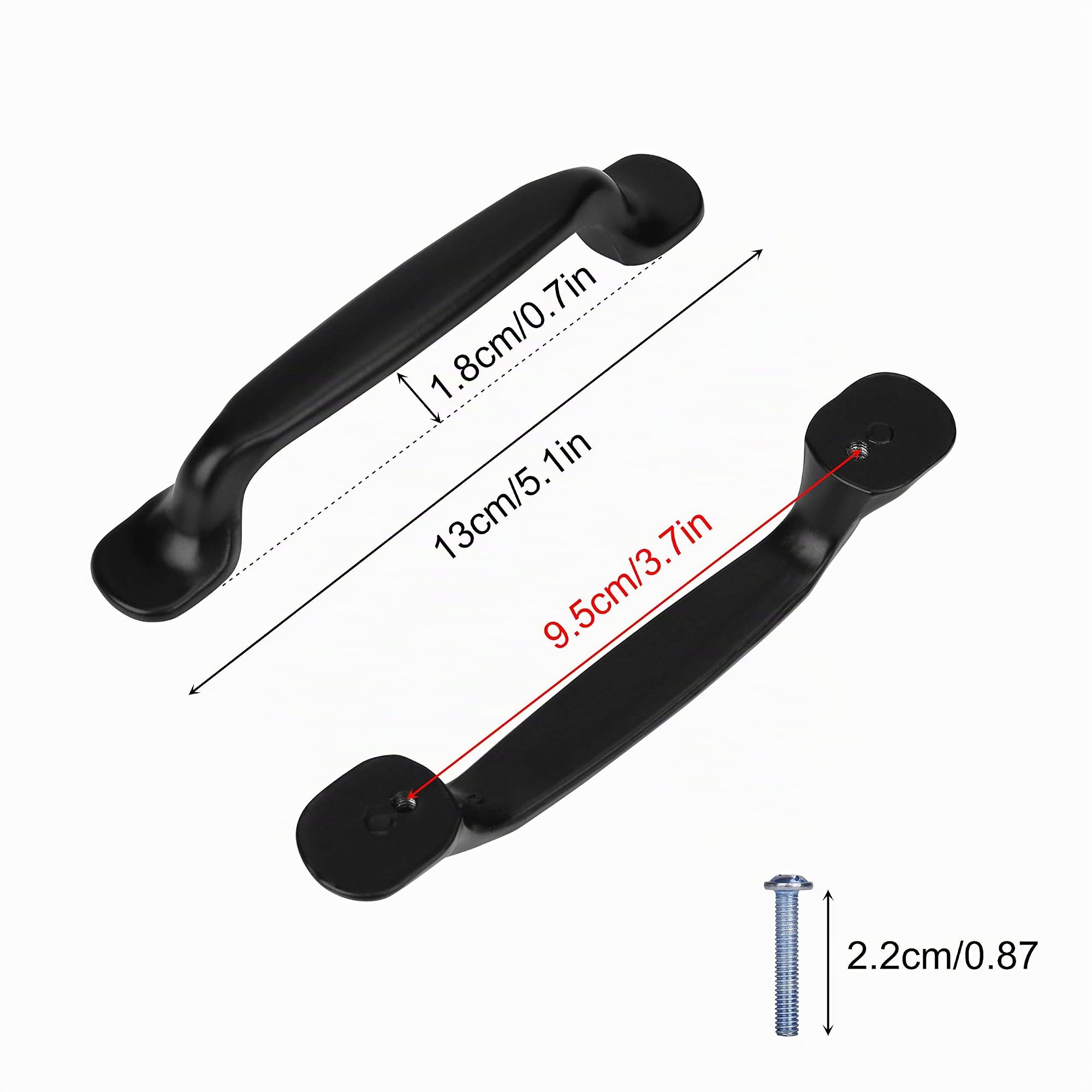 Tiradores Cocina Armarios Negro 10 Piezas 96mm Tiradores de Mueble Arco de Aleación Aluminiocon con Tornillos para Puerta de Armario Cajones